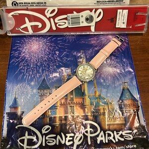 Disney Tinkerbell Pink and Silver Kids or Adult Watch, with Pave’ Crystals